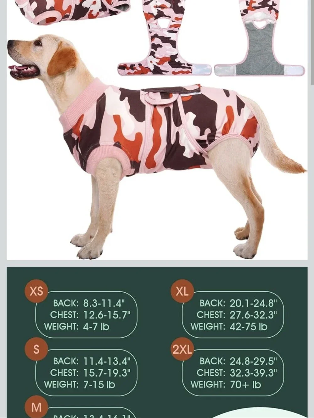 Pink Stripped Dog Recovery Vest